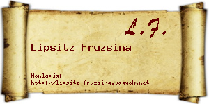 Lipsitz Fruzsina névjegykártya